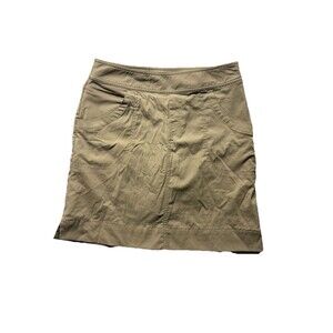 Lucy Womens Small Beige Casual Active Skort Skirt Side Zip Front Pockets Stretch
